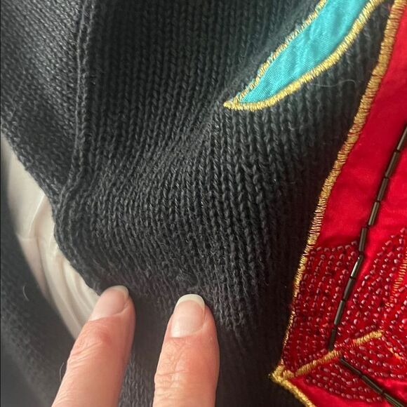 VTG 80s Xmas Christmas Sweater Shoulder Pads Holiday P2P:23” L:29.5” - Picture 8 of 14